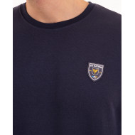 Sweat molleton uni bleu marine avec badge PVC