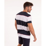 T-shirt manches courtes rayé bleu et blanc