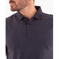 Maillot manches courtes bleu marine à motifs