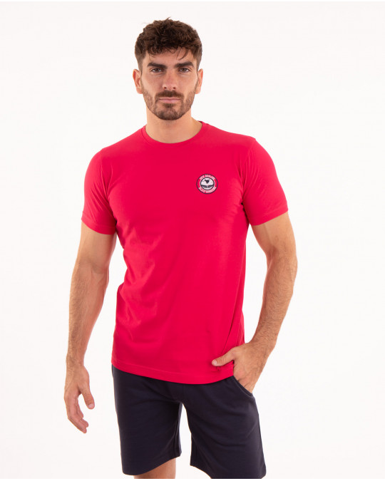 T-shirt manches courtes uni avec broderies
