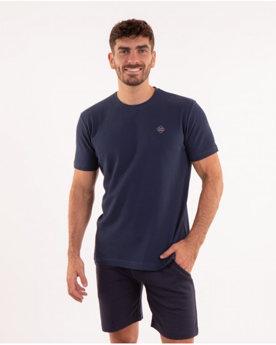 T-shirt manches courtes uni avec patch 3D