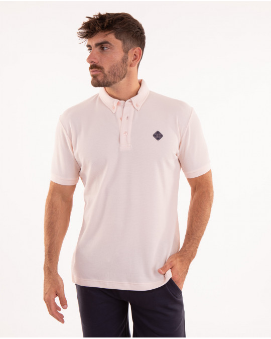 Maillot manches courtes en maille cloquée avec patch 3D