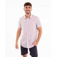 Chemise manches courtes à fleurs jaune