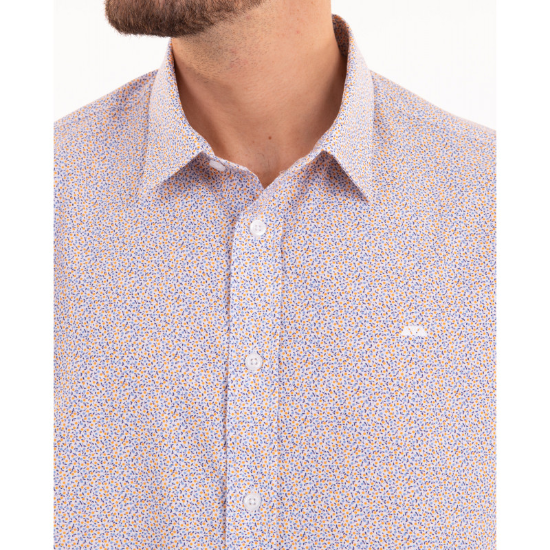Chemise manches courtes à fleurs jaune