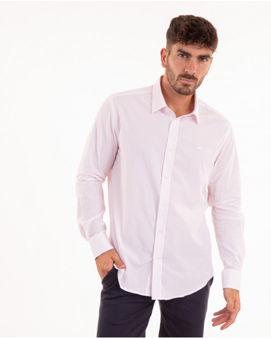 Chemise manches longues à fines rayures