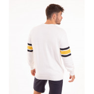 Pull manches longues avec bandes tricolores sur les manches