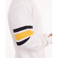 Pull manches longues avec bandes tricolores sur les manches