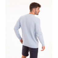 Pull manches longues uni en maille cloquée
