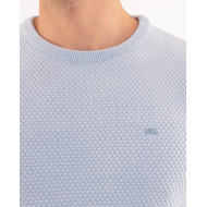 Pull manches longues uni en maille cloquée