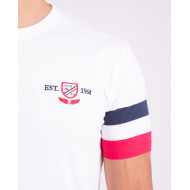 T-shirt avec bandes tricolores sur les manches