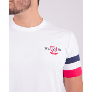 T-shirt avec bandes tricolores sur les manches