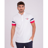 Polo avec bandes tricolores sur les manches