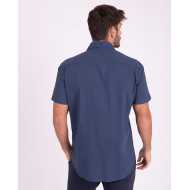 Chemise manches courtes unie en voile de coton