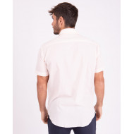 Chemise manches courtes unie en voile de coton