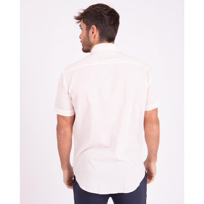 Chemise manches courtes unie en voile de coton