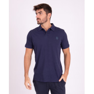 Polo manches courtes en coton lin avec vignette 3D
