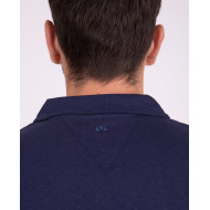 Polo manches courtes en coton lin avec vignette 3D