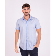 Chemise manches courtes unie avec écusson coq