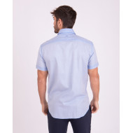 Chemise manches courtes unie avec écusson coq