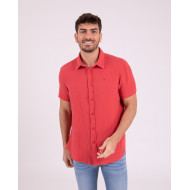 Chemise manches courtes unie en gaze de coton