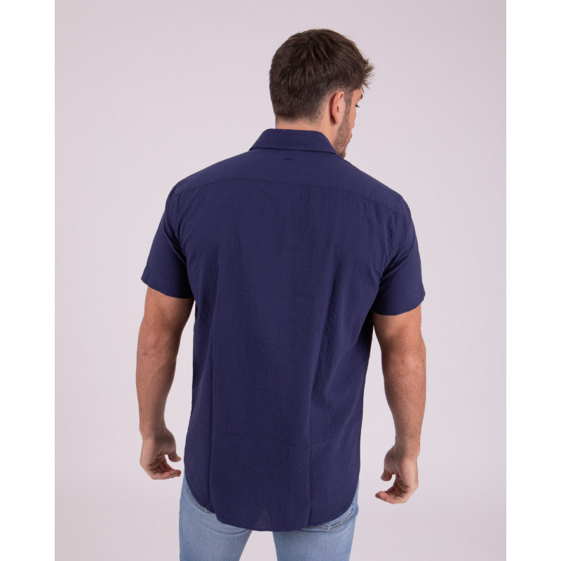 Chemise manches courtes en seersucker