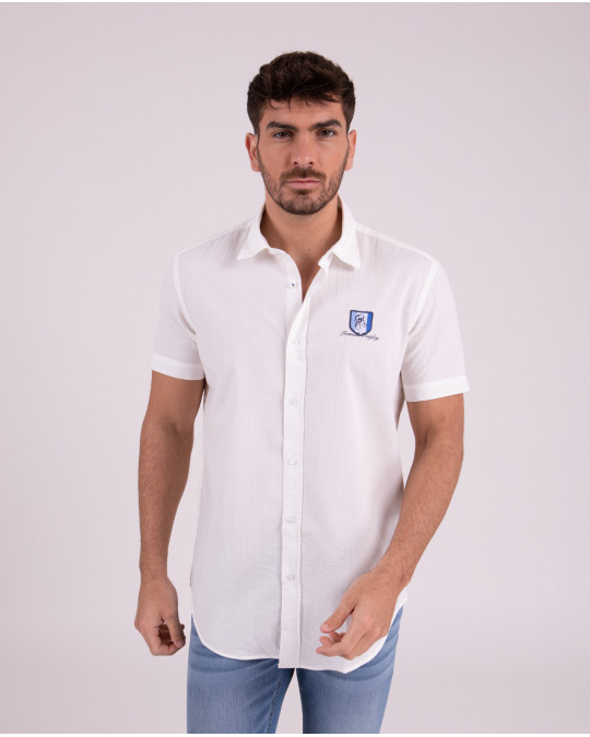 Chemise manches courtes en seersucker