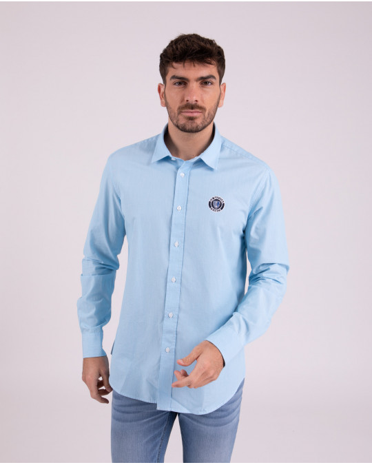 Chemise manches longues bleu