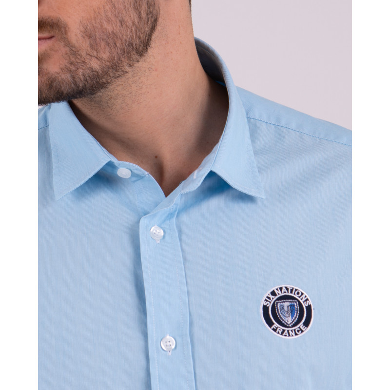 Chemise manches longues bleu