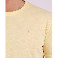 T-shirt manches courtes uni en coton lin