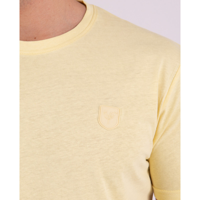 T-shirt manches courtes uni en coton lin