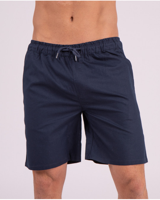 Short uni en coton lin