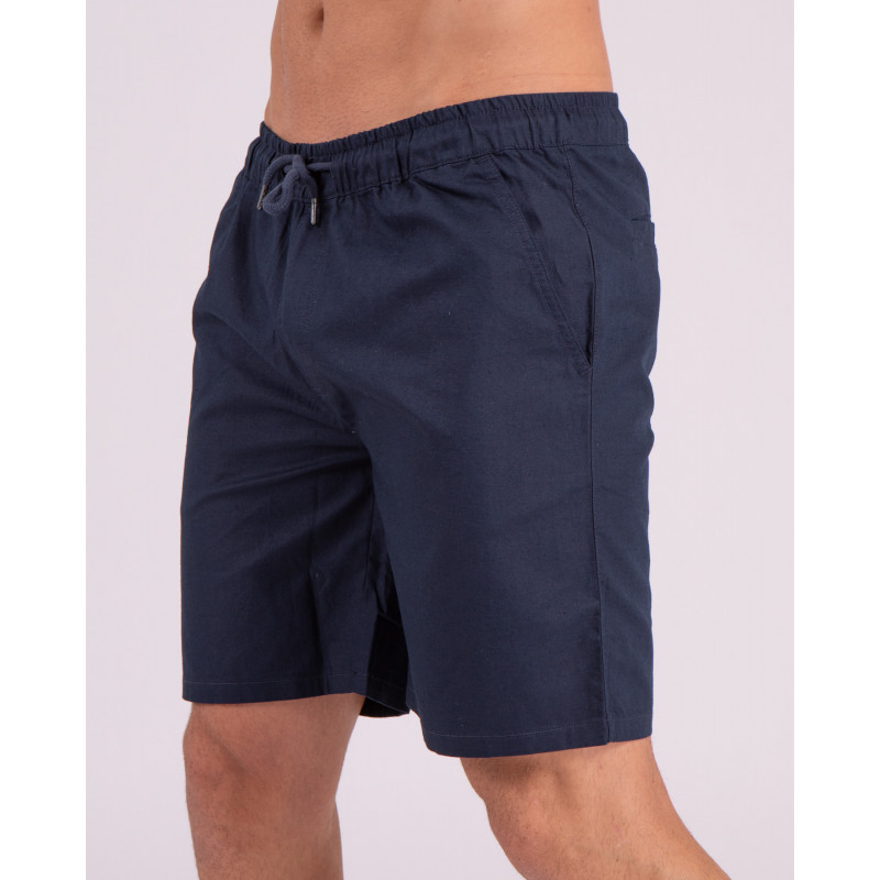 Short uni en coton lin