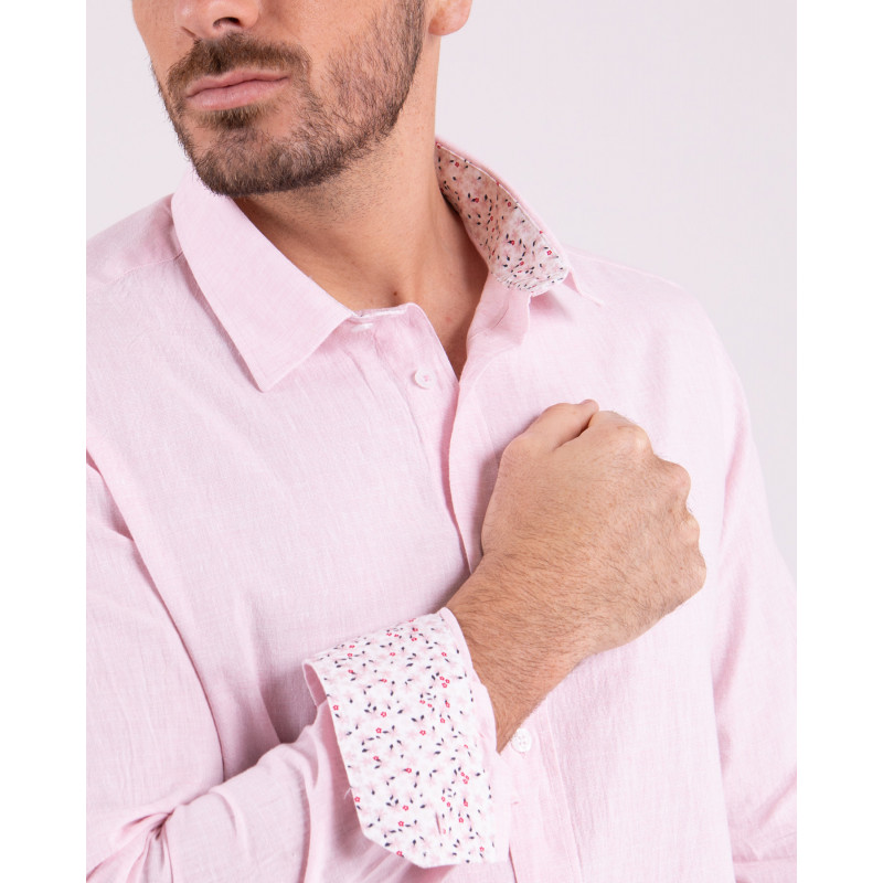 Minetom Chemise en Coton et Lin Homme Chemise Chemisier Boutonné à Manches Longues Chemise à
