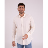 Chemise manches longues texturée beige