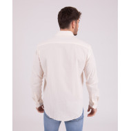 Chemise manches longues texturée beige