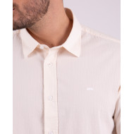 Chemise manches longues texturée beige