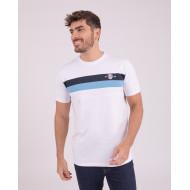 T-shirt manches courtes à bandes tricolores