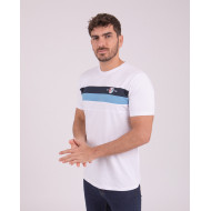 T-shirt manches courtes à bandes tricolores