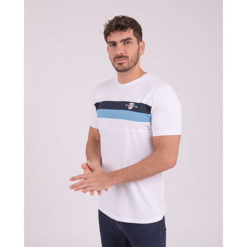 T-shirt manches courtes à bandes tricolores