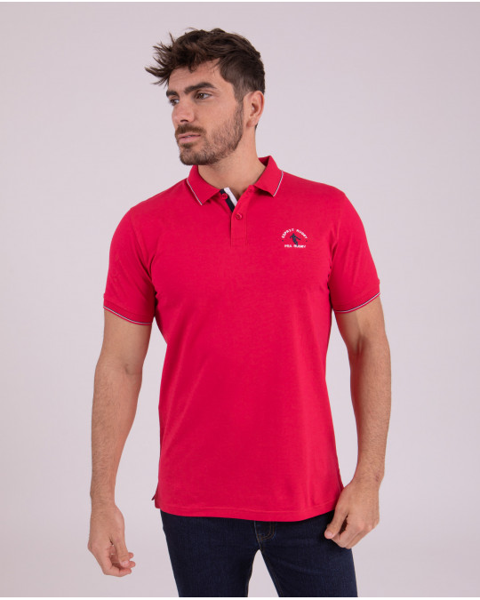 Polo manches courtes à broderies dos et poitrine