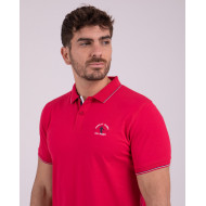 Polo manches courtes à broderies dos et poitrine