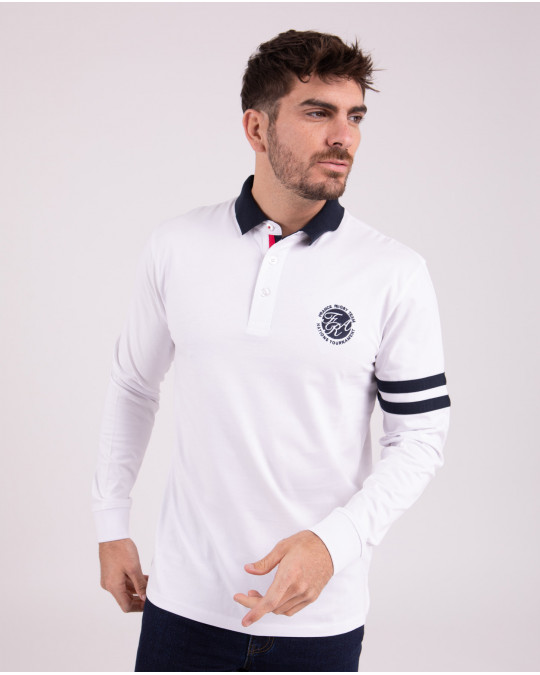 Maillot manches longues au col contrasté