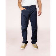 Pantalon uni 5 poches en toile fantaisie