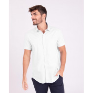 Chemise manches courtes unie avec écusson coq