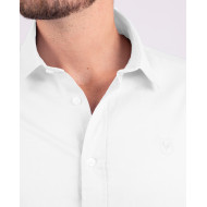 Chemise manches courtes unie avec écusson coq