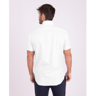 Chemise manches courtes unie avec écusson coq