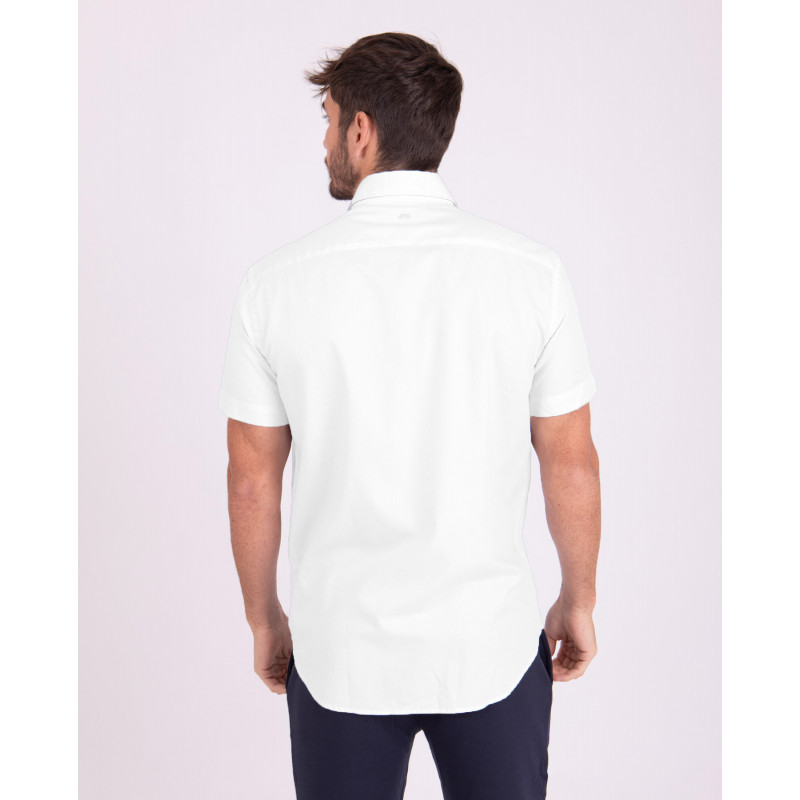 Chemise manches courtes unie avec écusson coq