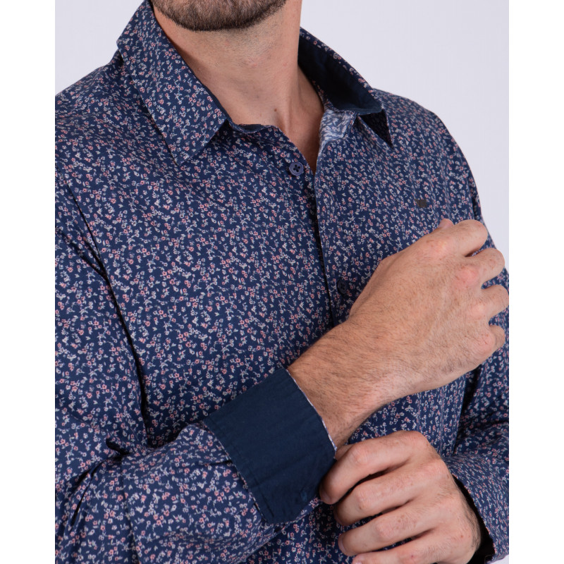 Chemise fleurie manches longues
