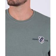 T-shirt manches courtes uni en maille fantaisie