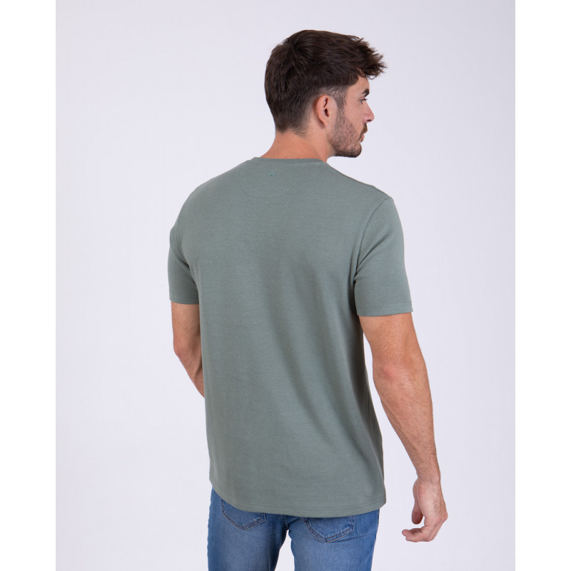 T-shirt manches courtes uni en maille fantaisie